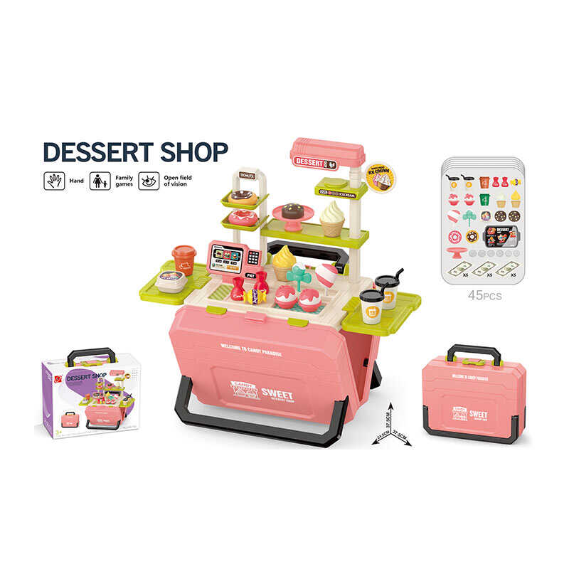 Магазин 668-162 (36) розкладна валіза, муляжі продуктів, іграшкові гроші, наліпки, в коробці