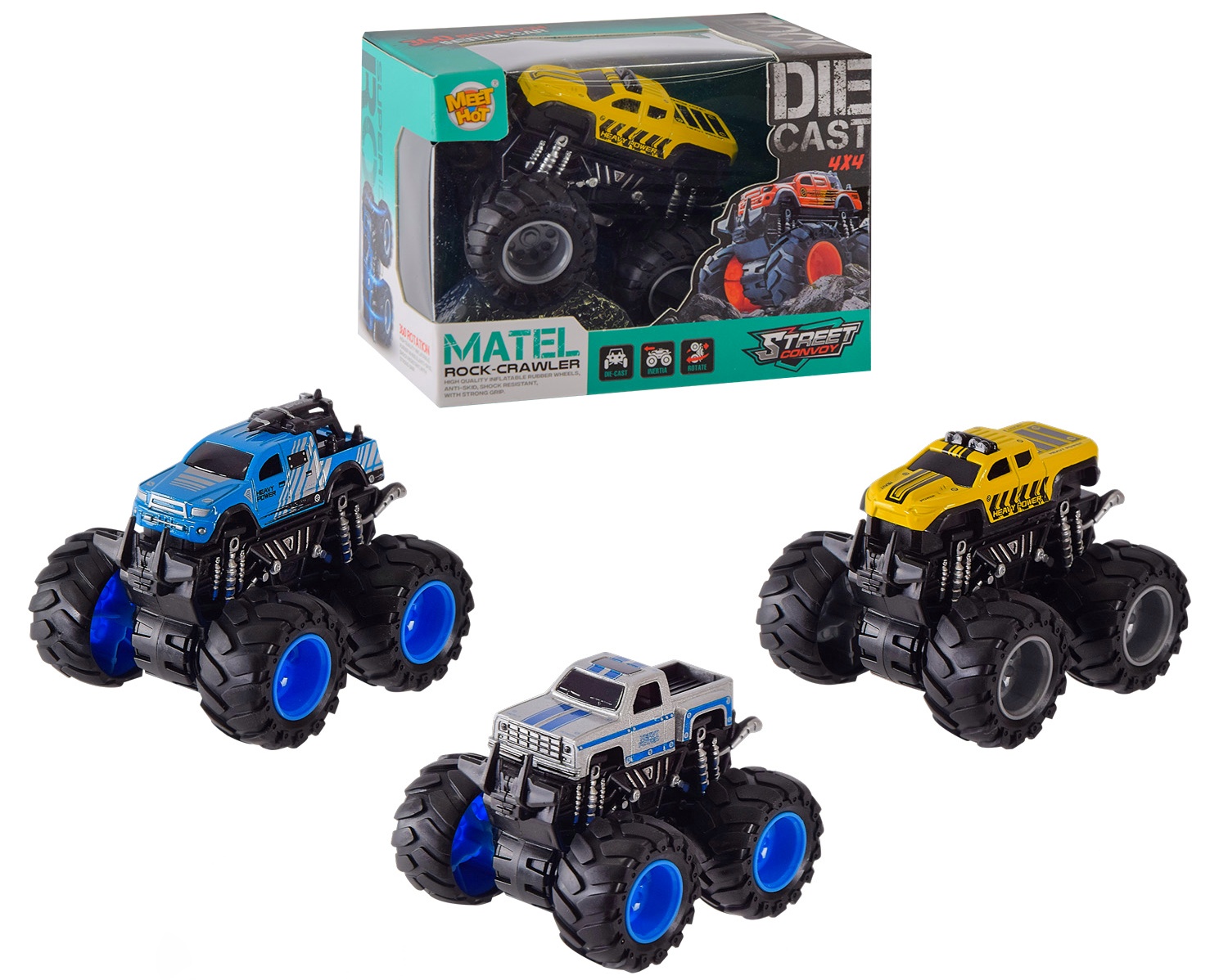 Машина - джип метал. MH-305 , інерц., мікс , коробка