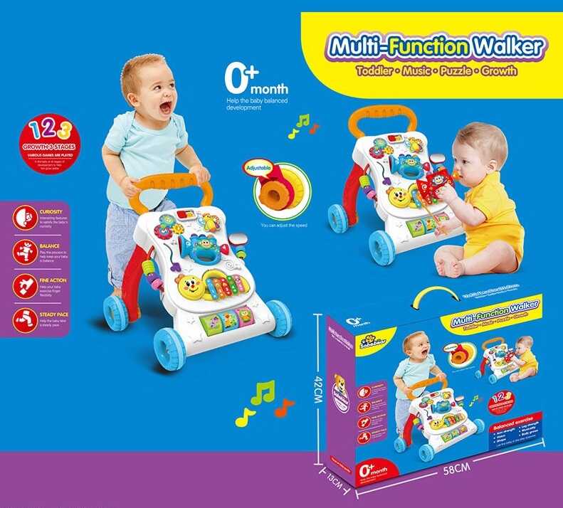 Каталка-ходунки YL 406 (8) світло, звук, мелодії, знімна панель, фрази на англійській мові, в коробці