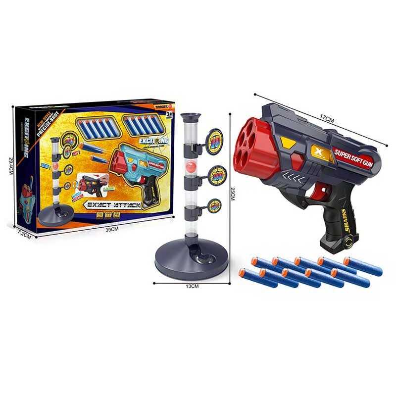 Пістолет з мішенню 66-2 (24) 10 м'яких патронів, механічний пістолет, в коробці