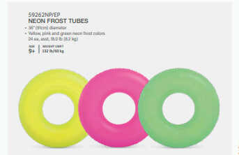 Intex Коло 59262 NP (24) однотонний, 3 кольори, діаметром 91см, від 8 років