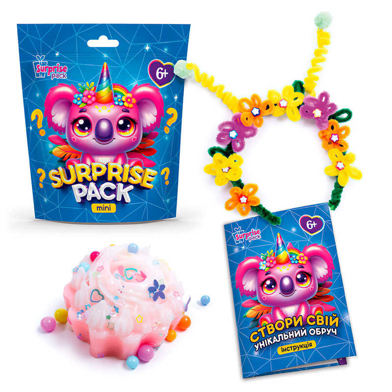 гр Набір для творчості із сюрпризами "Surprise Pack Mini 5" VT8040-05 (24) "Vladi Toys", обруч, пухнасті палички, сквіш, в пакеті