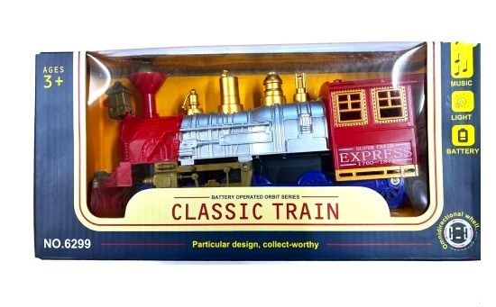 Потяг 6299 , звук, світло, на батарейках, в коробці