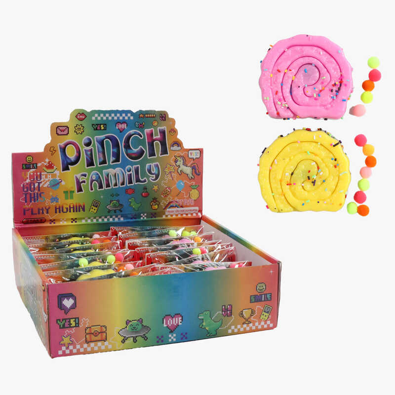 Гра антистрес C 71338 (24) ЦІНА ЗА 16 ШТУК В БЛОЦІ, м'які кульки, посипка, розмір 8х7х2.5 см, в коробці