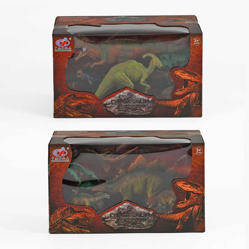 Набір динозаврів Q 9899-203 (24/2) 2 види, 6 елементів, 4 динозаври, аксесуари, в коробці