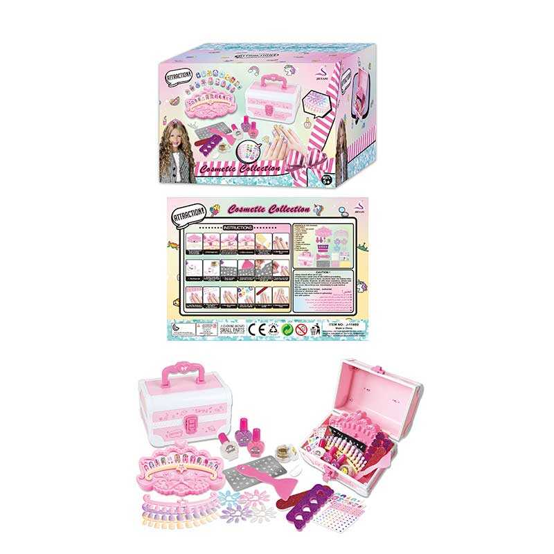 Набір для манікюру J 1148 B (24) лаки, накладні нігті, набір для стемпінгу, підставка, розділювач для пальчиків, пилочка, в коробці