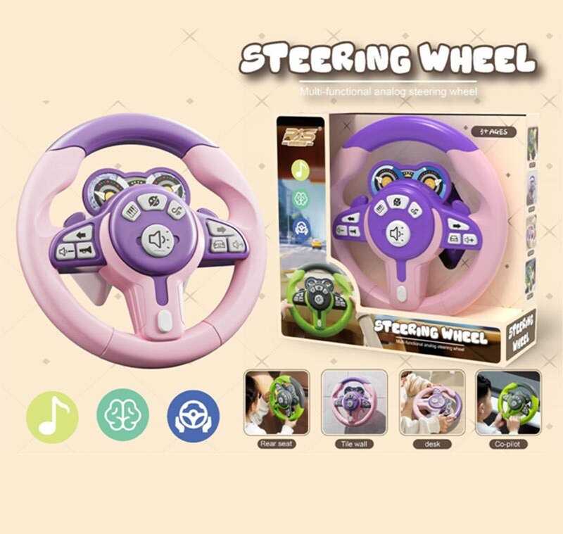 Кермо музичне SJ 804 A-1 (36) звук транспорту, пісні, мелодії, на присосках, ремінець, в коробці