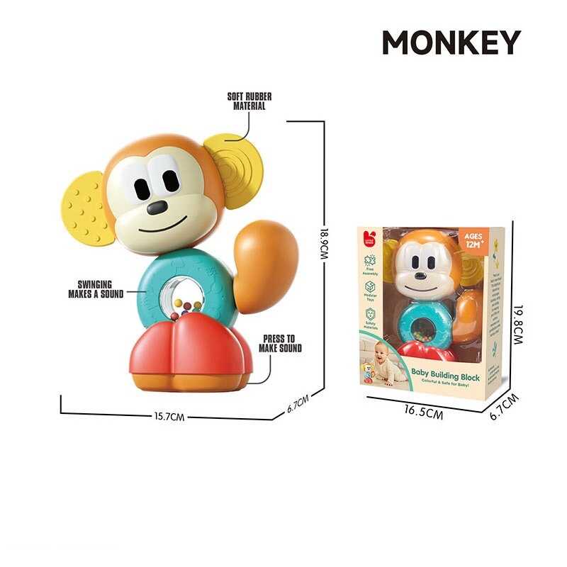 Брязкальце 197 SY (36)  прорізувач, кульки, що брязкають, пискавка,  тріскачка, елементи обертаються, в коробці