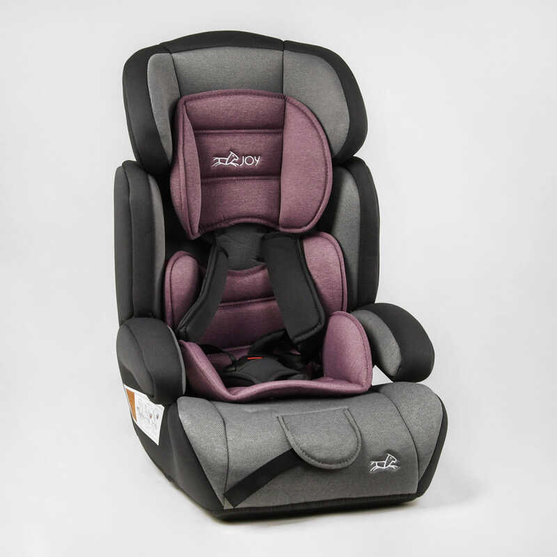 Автокрісло 36800 - VL (4) "JOY", колір - сіро-рожевий, універсальне, з бустером, група 1/2/3, вага дитини від 9-36 кг, в пакеті