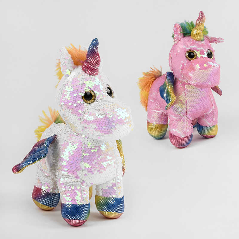 М'яка іграшка М 46729 (150) “Пегас-глазастик”, 2 кольори, паєтки, 31 см