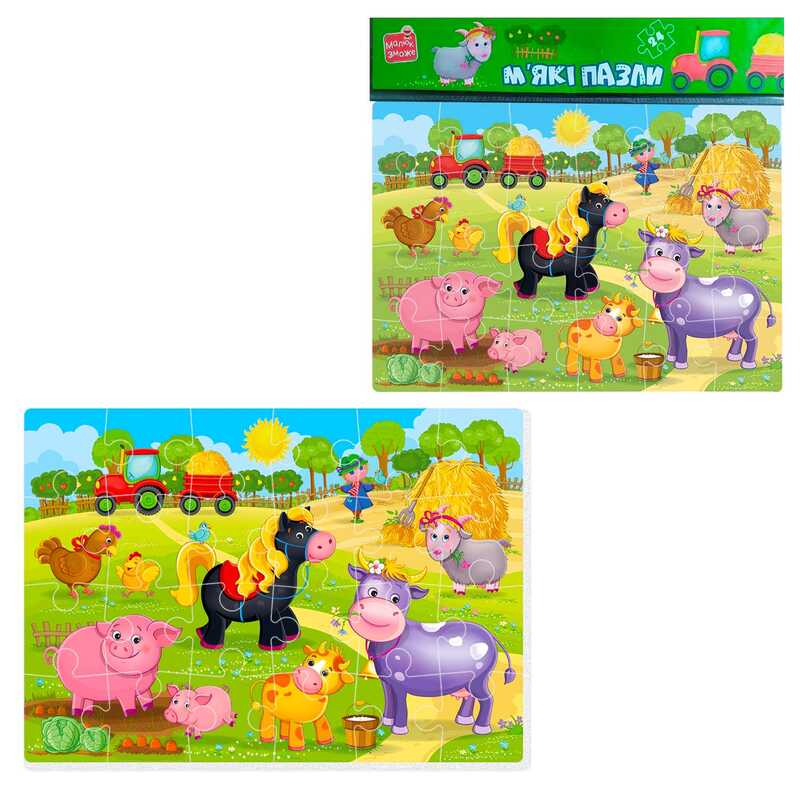 гр Пазли м'які А4 "Малюк зможе. Ферма" VT1102-18 (50) "Vladi Toys"