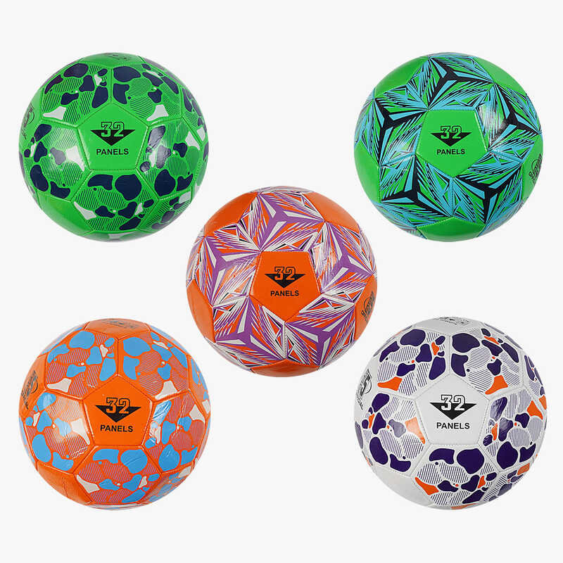 М'яч футбольний C 70116 (100) 5 кольорів, розмір №5, матеріал PVC, 280 грамів, гумовий балон, ВИДАЄТЬСЯ ТІЛЬКИ МІКС ВИДІВ