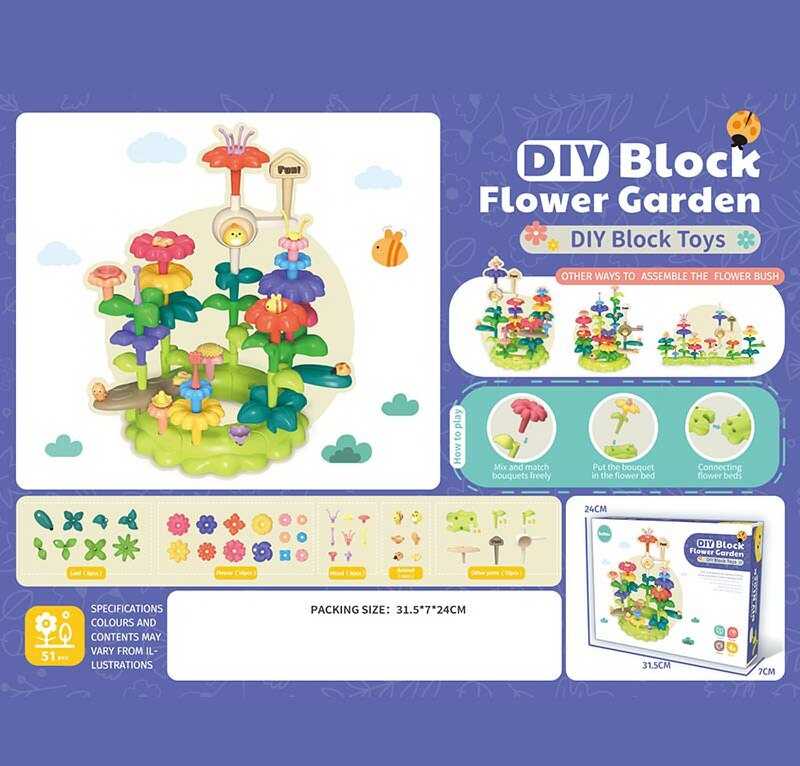 Конструктор 906 C (48) "Квіткова галявина", 51 елемент, у коробці