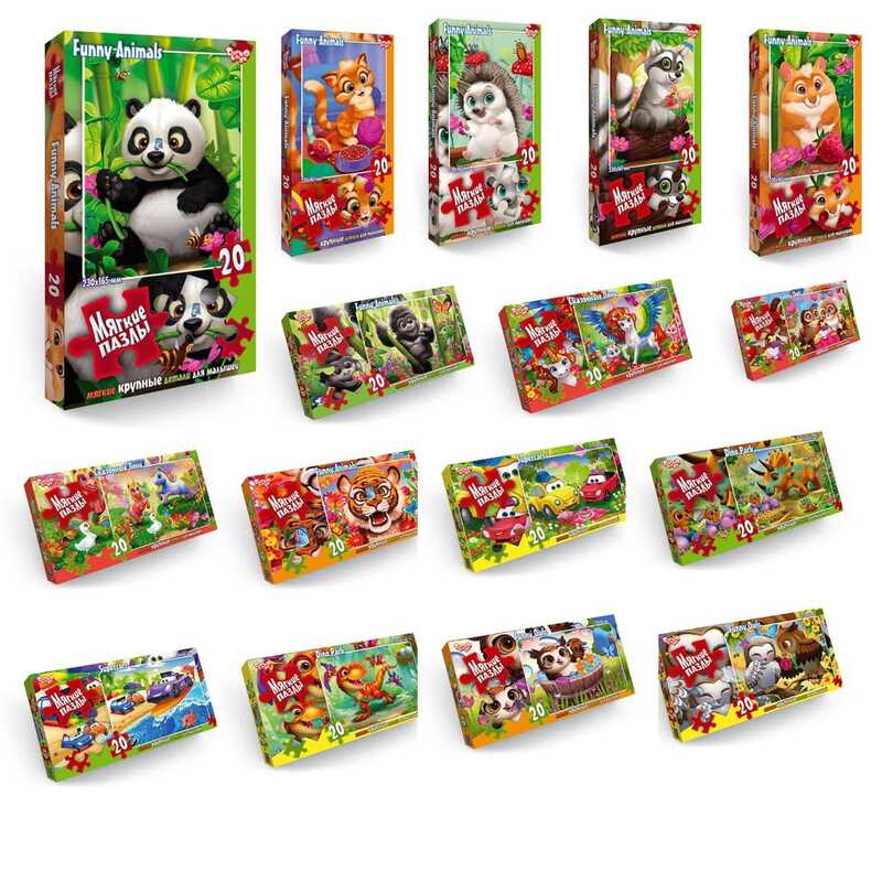 гр Пазли 20 ел. м'які с.8 S20-08-01,02,03,04...16 РОС. (16) ВИДАЄТЬСЯ ТІЛЬКИ МІКС ВИДІВ, "Danko Toys", ОПИС РОС. МОВОЮ