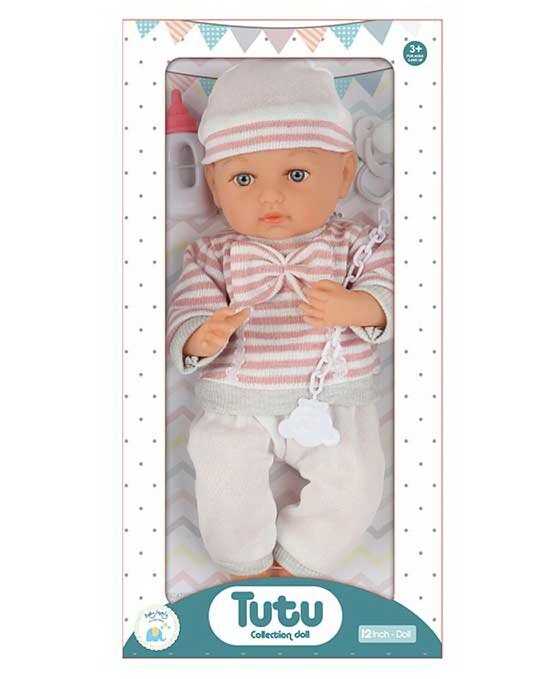 Пупс 6213 (24) гумовий, висота 35 см, пустушка, пляшечка, в коробці