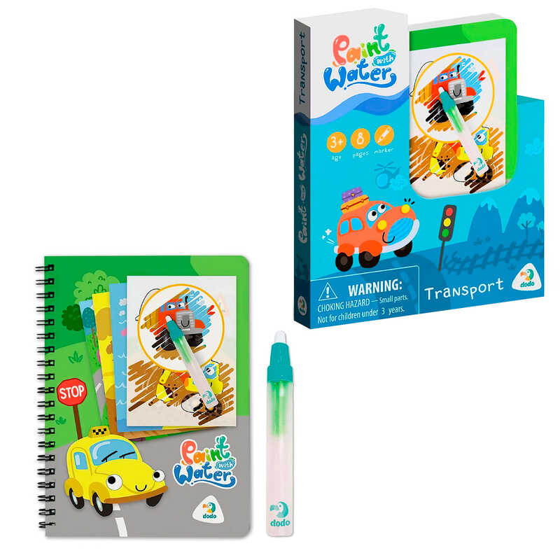 гр Малюй водою "Транспорт" 300309 (150) "DoDo", 8 сторінок, маркер, в коробці