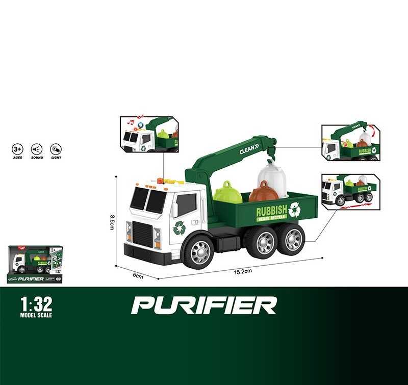 Спецтехніка WY 1132 A (96) світло, звук, інерція, кран, масштаб 1:32, гумові шини, в коробці