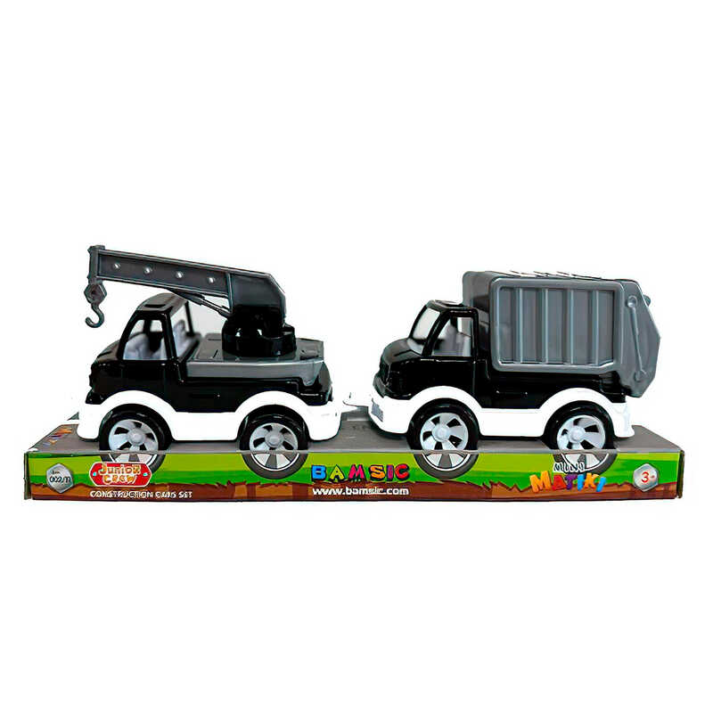 гр Набір машин "Mini Matiki" (кран, сміттєвоз) 002/10 (40) "Bamsic", планшет