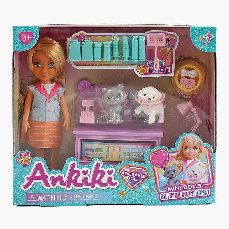 Лялька з аксесуарами 606010 (72) “ветеринарна клініка”, висота ляльки - 13.5 см, кіт, собака, в коробці