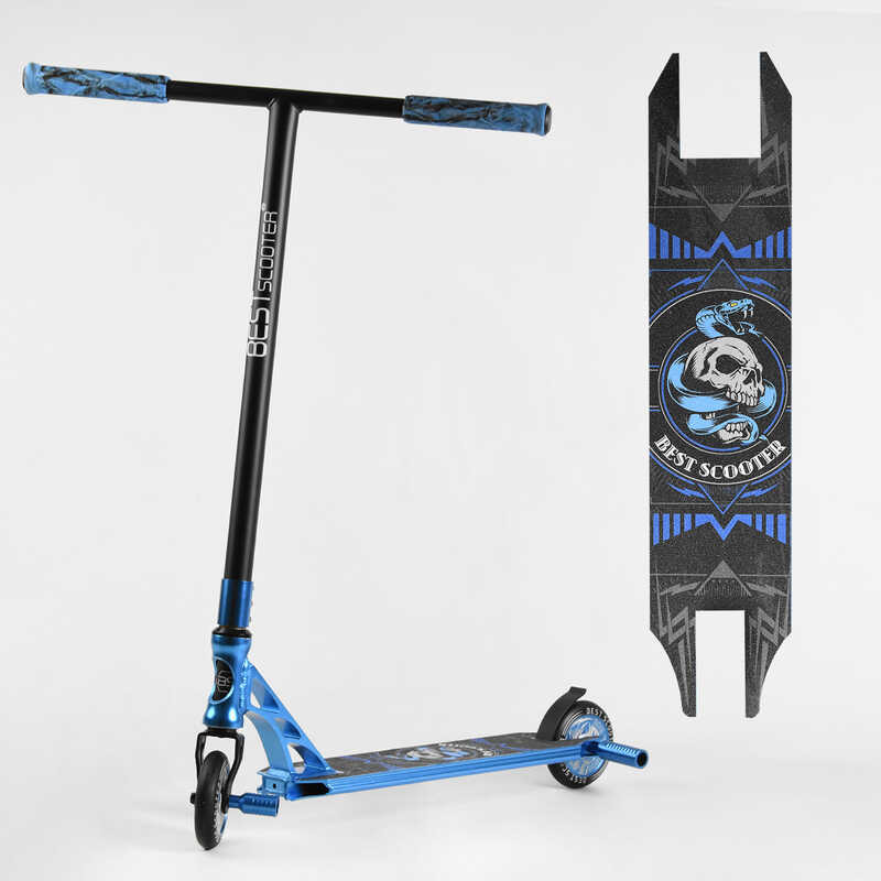 Самокат трюковий 98901 Best Scooter (4) HIC-система, ПЕГИ, алюмінієвий диск та дека, АНОДОВАНЕ ФАРБУВАННЯ, колеса PU, d = 110мм, ширина керма - 60 см