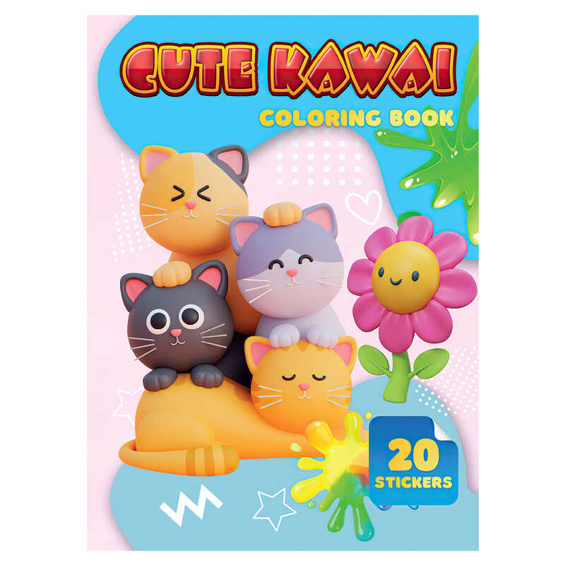 гр Розмальовка 20 наліпок А4: Cute Kawai 9789655323177 (50) "Jumbi"