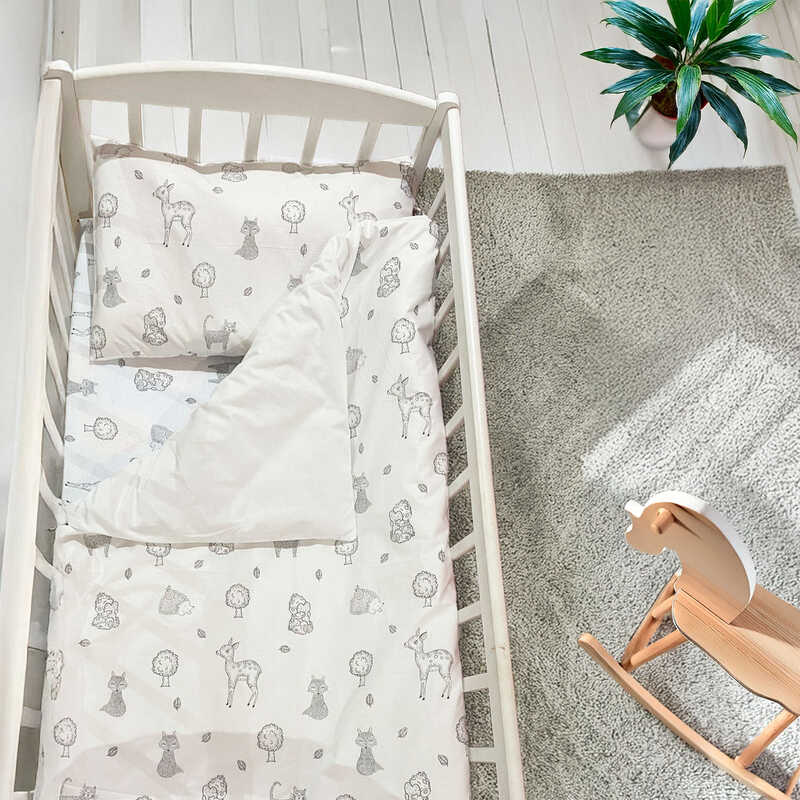 гр Змінний комплект постільної білизни "Тварини" 96998 (1) тканина РАНФОРС, розмір 120*60 см "Bimbo"