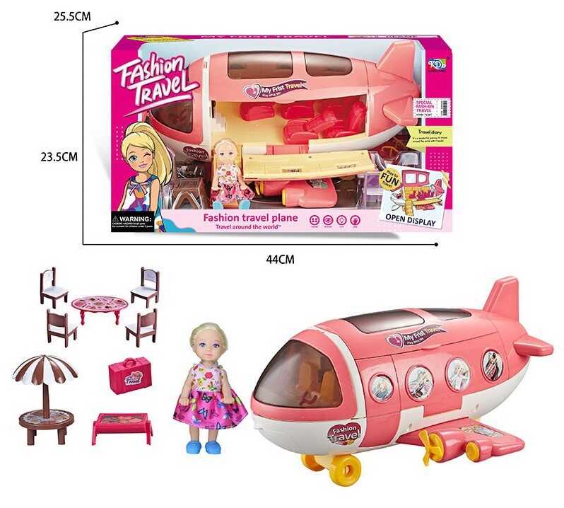 Лялька K 032 (12) літак, висота ляльки: 11,5 см, шарнірні суглоби, аксесуари, знімний одяг, в коробці