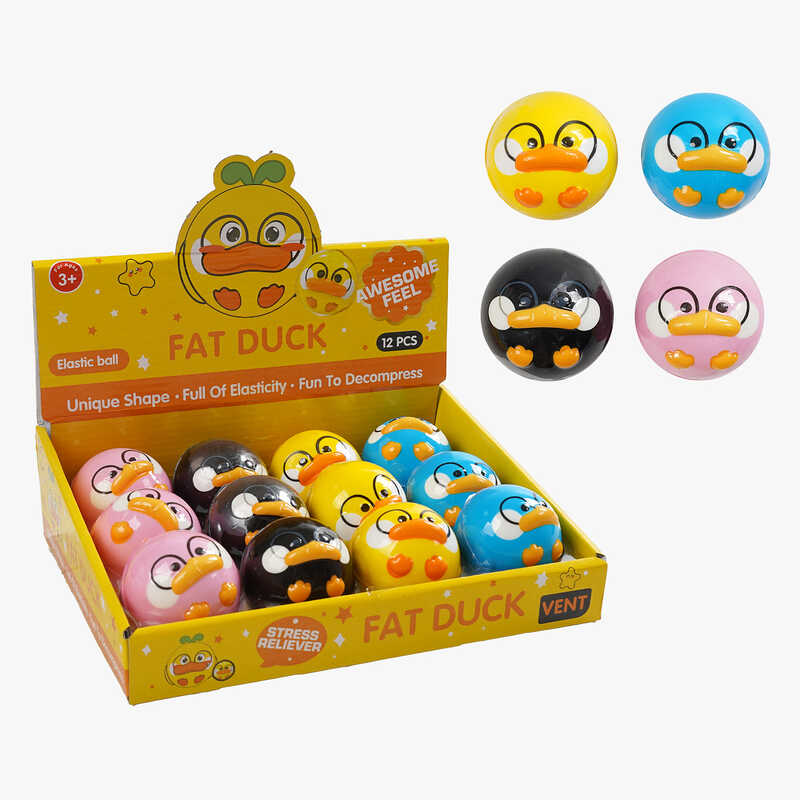 М`яч фомовий C 70593 (32) ЦІНА ЗА 12 ШТУК В БЛОЦІ, “Качка”, діаметр 6 см, в коробці