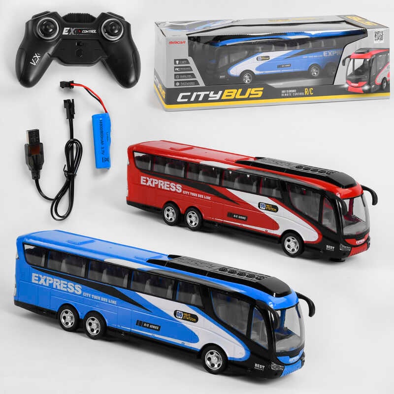 Автобус р / у 666-694 NA (36) "Міський транспорт", 2 кольори, акумулятор 3.7V, управління 2.4GHz, підсвічування фар, в коробці