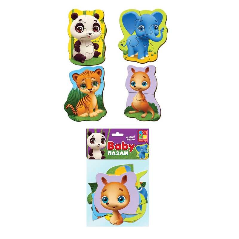 гр бебі MAXI пазли картонні "Зоопарк" VT 1722-18 (24) "Vladi Toys"