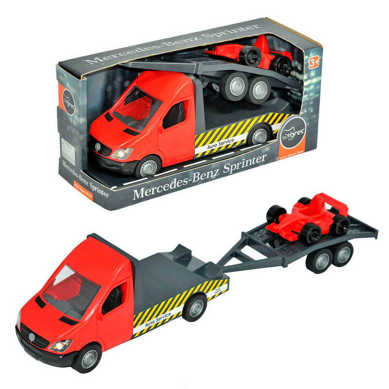 гр Автомобіль "Mercedes-Benz Sprinter" Евакуатор з лафетом  39740 (12) червоний "Tigres"