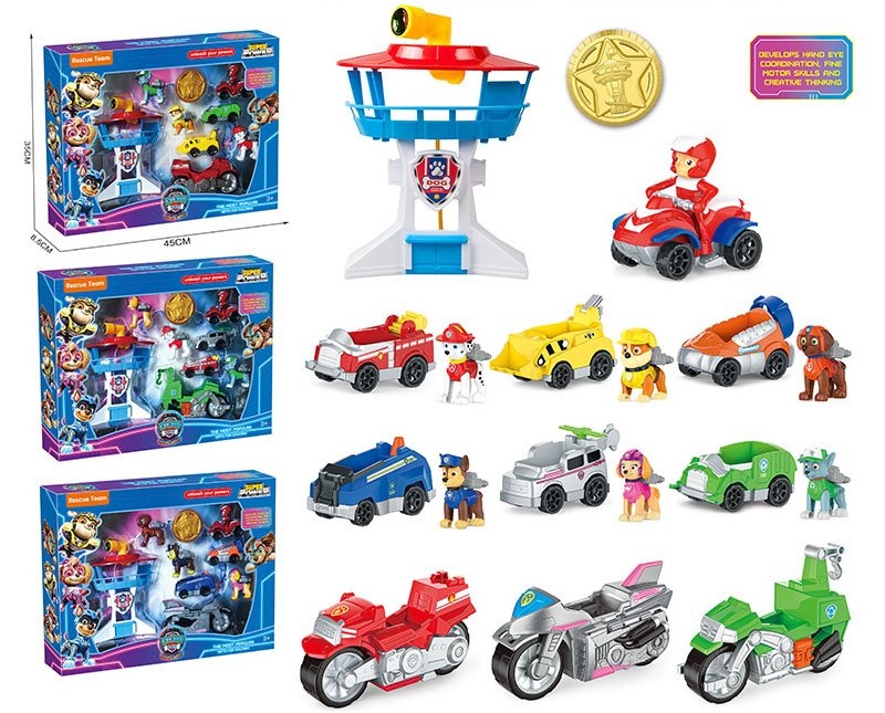 Герої «Щенячий патруль» - база H07ABC, 4 шт , транспорт, рятувальна станція, в коробці