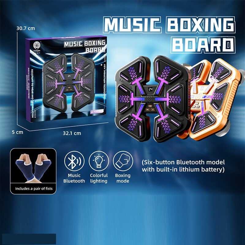 Електронний бокс 7782 CD (36) 2 види, акумулятор 3.7 V, Bluetooth-з'єднання, підсвічування, музика, підрахунок балів, рукавички, в коробці