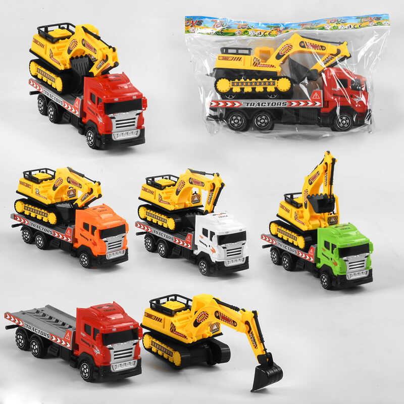 Трейлер 413 (144/2) 4 кольори, інерція, екскаватор, у пакеті, ВИДАЄТЬСЯ ТІЛЬКИ МІКС ВИДІВ