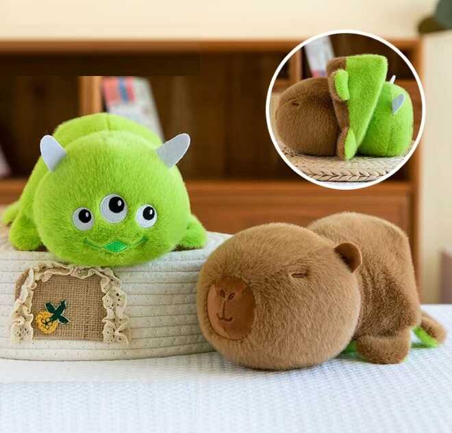 М`яка іграшка M 18463 (300) 2в1, "Монстрик-капібара", двостороння, вивернушка, довжина 21 см