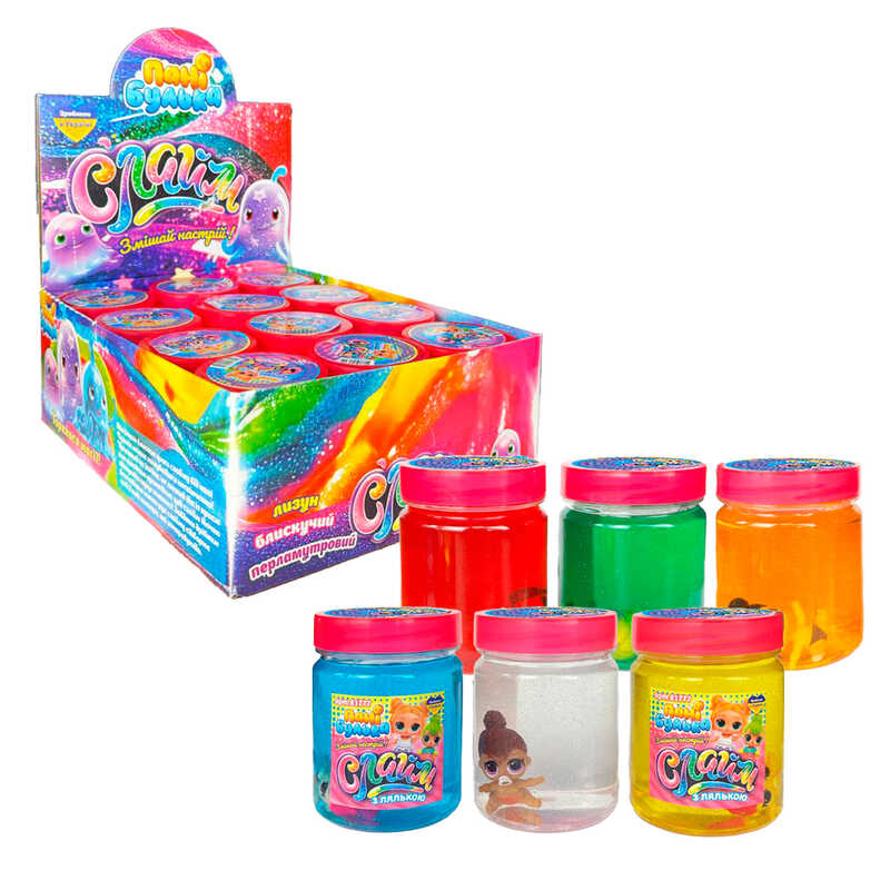 гр Кришталевий слайм з лялькою 81777 ШТРИХ=16550 (1) "Пані Булька", ЦІНА ЗА 12 ШТУК В БЛОЦІ, 200 г, 6 кольорів, ароматизований, МІКС ВИДІВ
