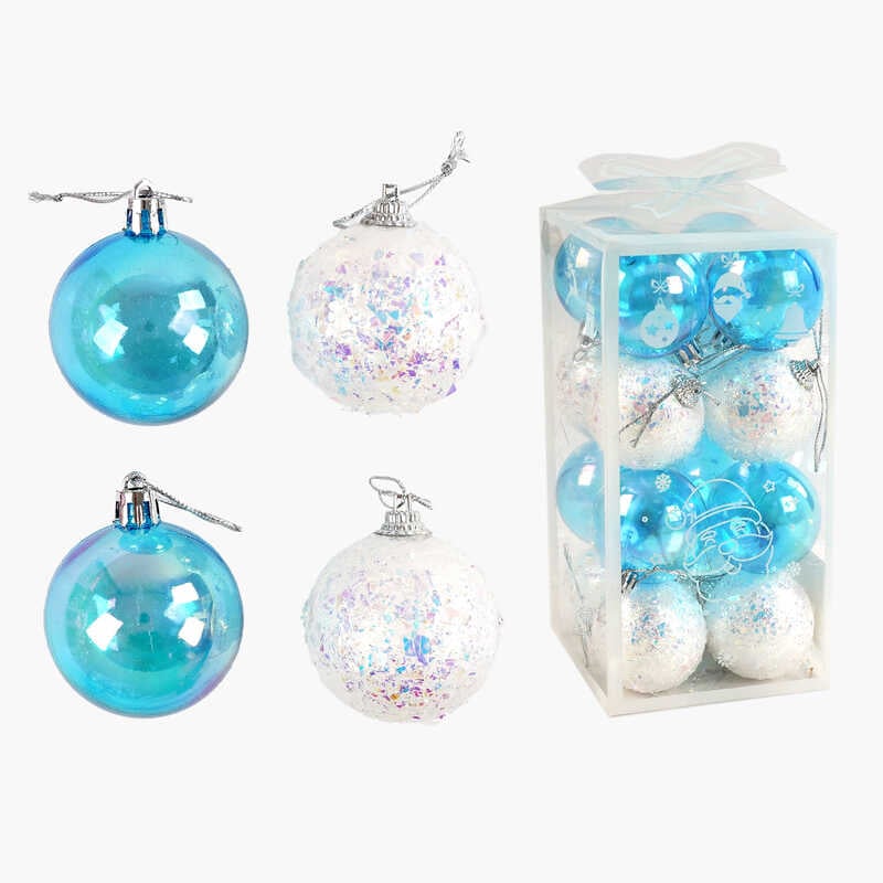 Новорічні прикраси C 67365 (90) 16 штук, кульки, D=5 см, у слюді