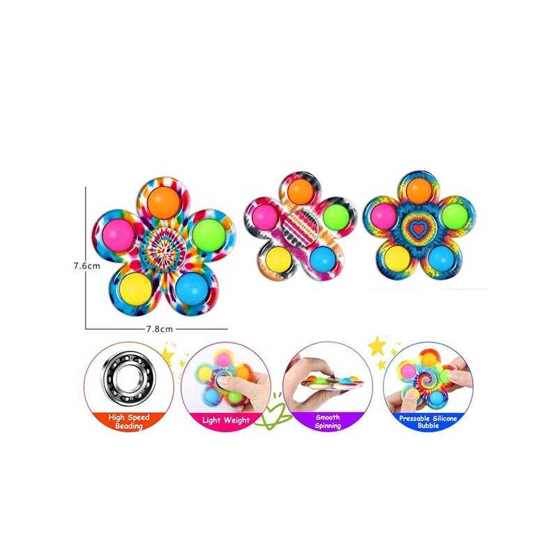 Спінер 2021-100 E (1000) 7,8*7,6 см, поп-іт, в пакеті, ВИДАЄТЬСЯ ТІЛЬКИ МІКС ВИДІВ