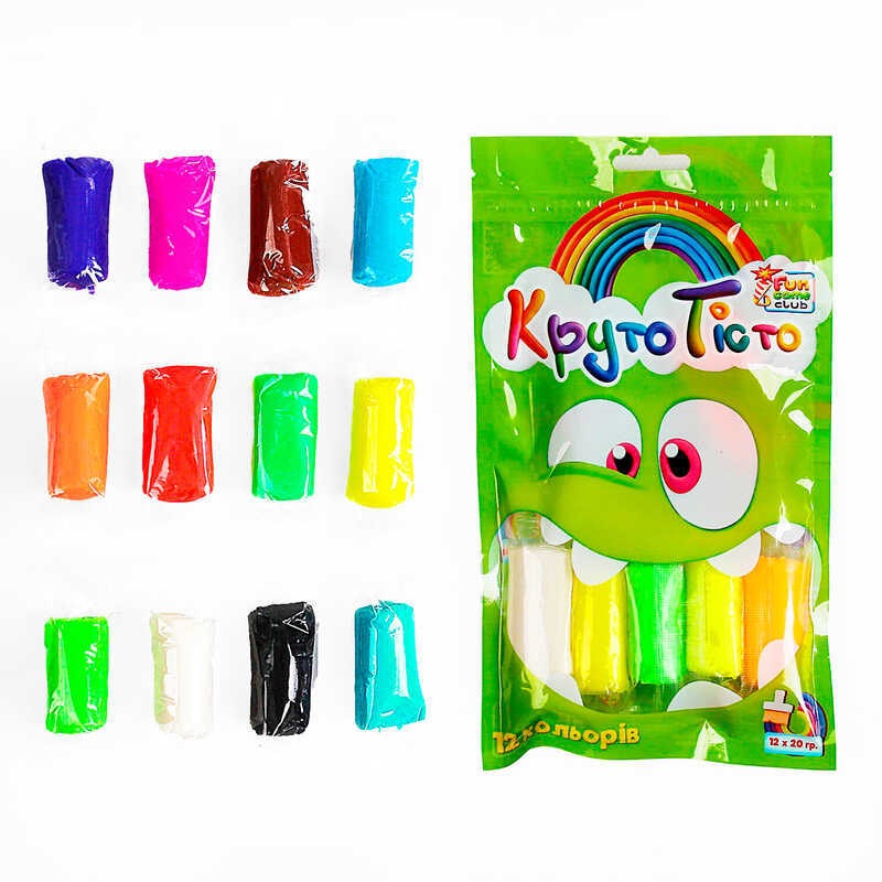 гр Тісто для ліплення "Круто Тісто" 67579 (25) "4FUN Game club", 12 кольорів, у пакеті
