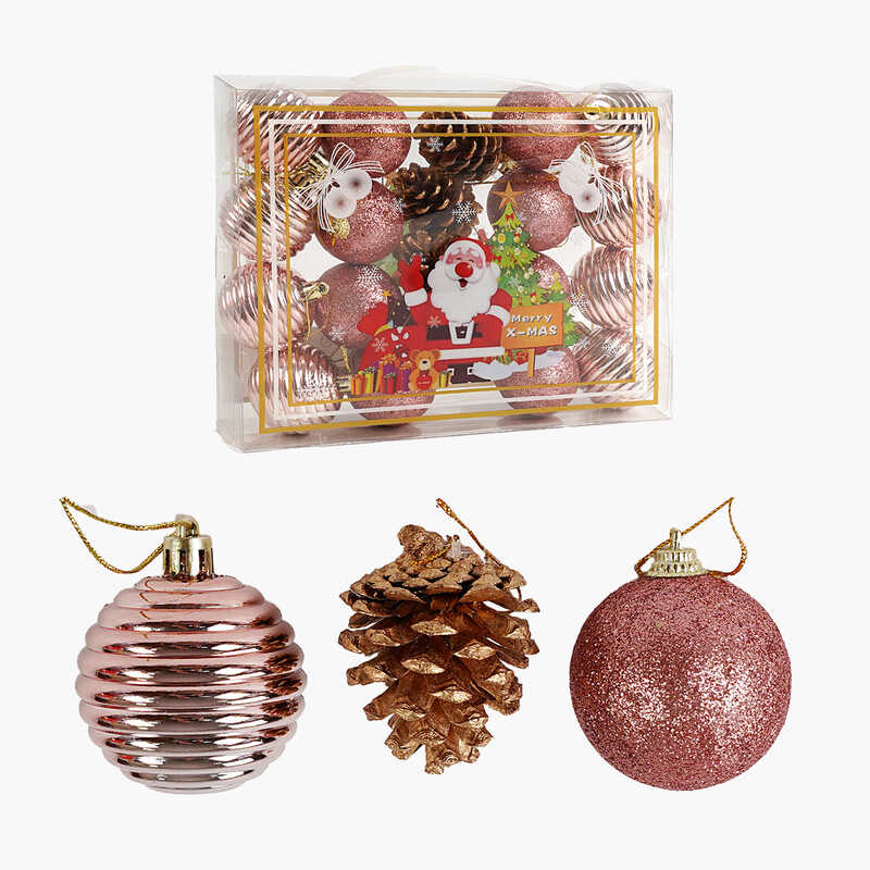 Новорічні прикраси C 67328 (72) 20 штук, кульки, шишки, D = 4,5 см, у слюді