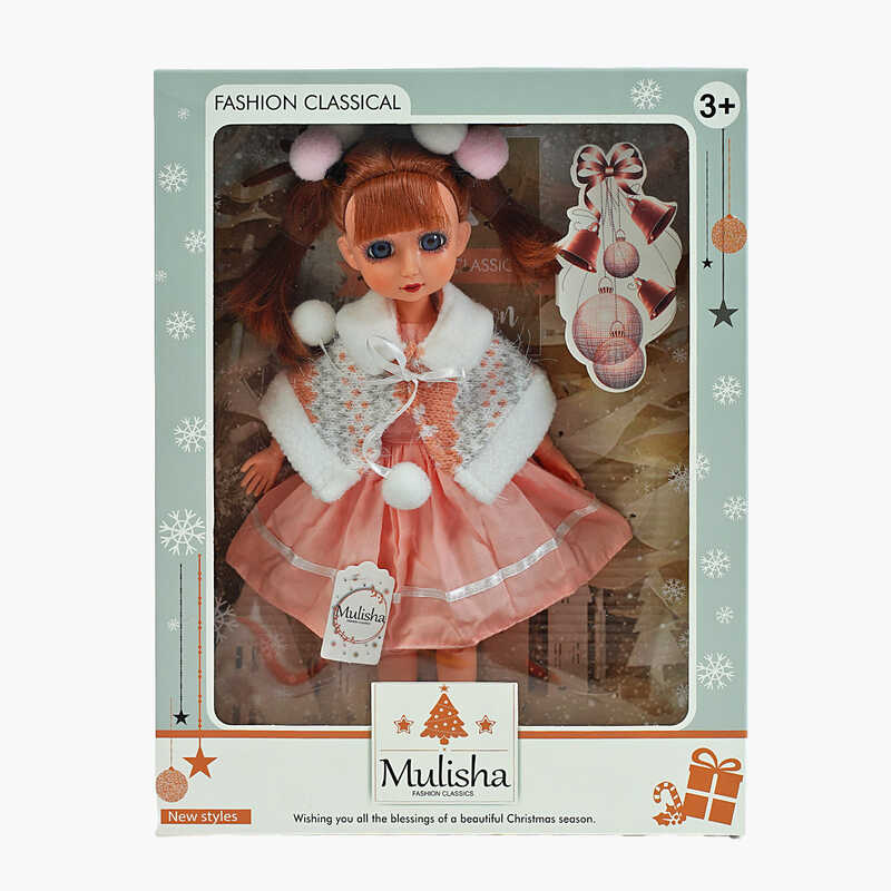 Лялька QJ 120 D (48/2) висота 30 см, накидка, резинки для волосся, в коробці