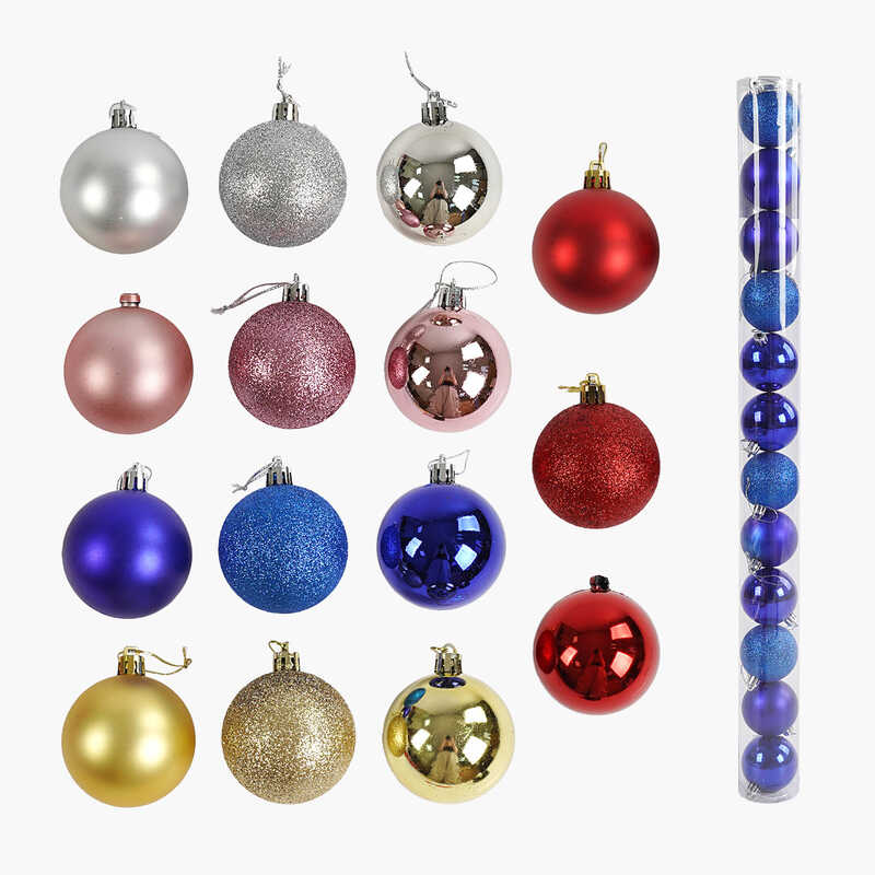 Новорічні прикраси C 67752 (60) 12 штук, кульки, D = 6 см, у слюді, ВИДАЄТЬСЯ ТІЛЬКИ МІКС ВИДІВ