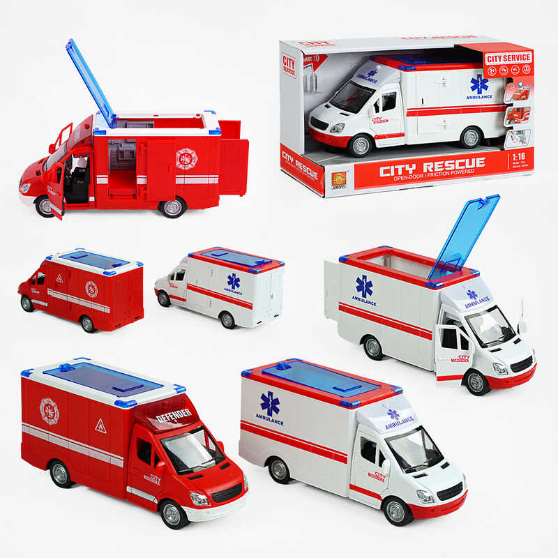 Машина музична WY 597 A/B (24) 2 види, світло, звук, відчиняються двері, в коробці