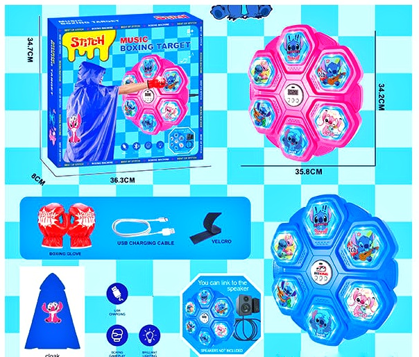 Електронний бокс 6514-2 , 2 кольори, вбудований акумулятор, 1 пісня РОС. мовою, USB кабель, підсвічування, музика, режими гучності, накидка, герой, в коробці