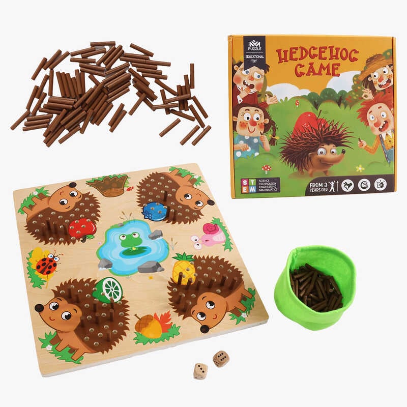 Дерев'яна гра C 54100 (26) дошка, 120 наконечників, мисочка, 2 кубики, в коробці