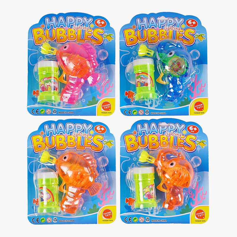 Пістолет з мильними бульбашками 9906 A (216/2) 4 види, механічний, прозорий корпус, пляшечка із мильною рідиною, на листі, ВИДАЄТЬСЯ ТІЛЬКИ МІКС ВИДІВ