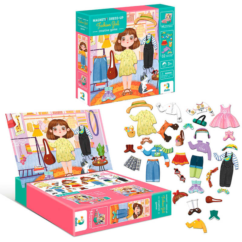 гр Магнітна гра "Одягалка Модниця" 200243 (10) "DoDo", 32 магніти, ігрове поле, в коробці