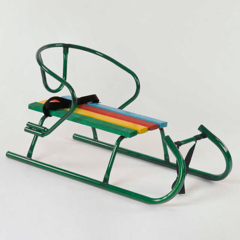 гр Сани "Санта" - КОЛЬОРОВІ, колір зелений / БЕЗ РУЧКИ /