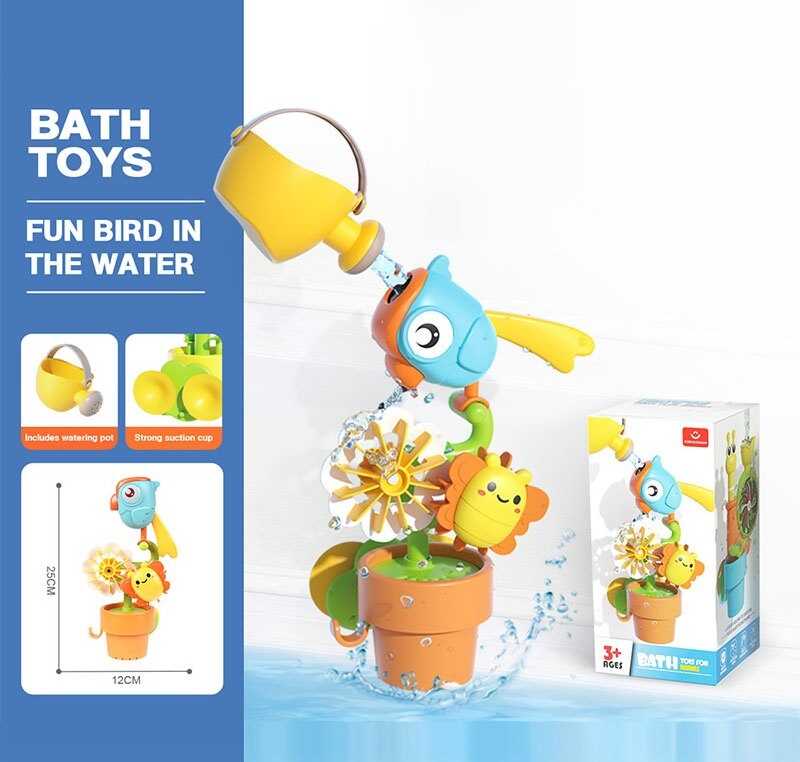 Гра для ванни CC 786 A (80) "Пташечка", механічний принцип роботи, лійка, присоски, в коробці