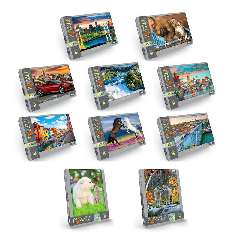 гр Пазли 1500 ел. C1500-04-01 02 03...10 (10) ВИДАЄТЬСЯ ТІЛЬКИ МІКС ВИДІВ, "Danko Toys"